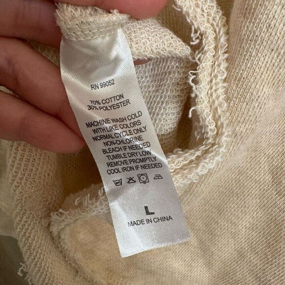 TechStyles Cream Ivory Boho Santa Cruz California Hoodie Sweater L NWT - Picture 6 of 6